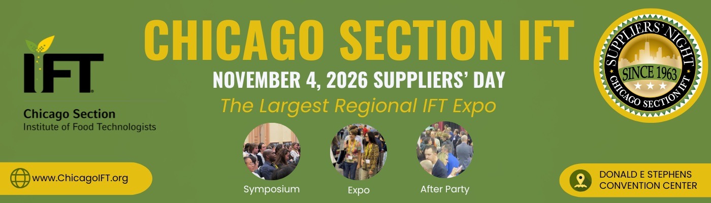 Green Banner that lists expo information. CSIFT Nov 4, 2026 Suppliers' Day. Donald E Stephens Convention Center. Sorry.